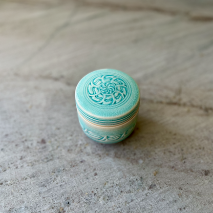 Small Stash Jar, Porcelain and Blue Glaze